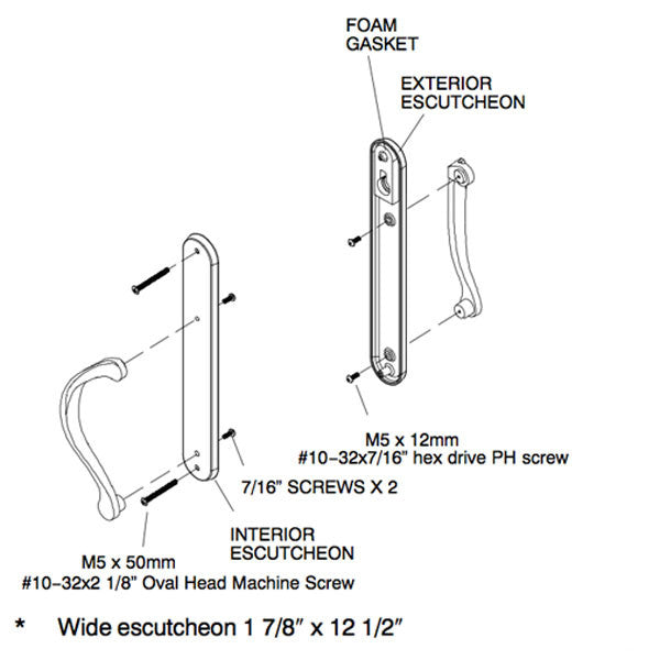 Marvin Ultimate Sliding French Door, Inactive / Dummy Wide Handle Set