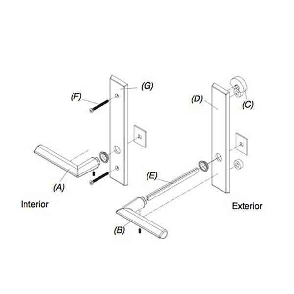 Marvin Contemporary Handle, Inactive / Dummy Ultimate Hinged French Door