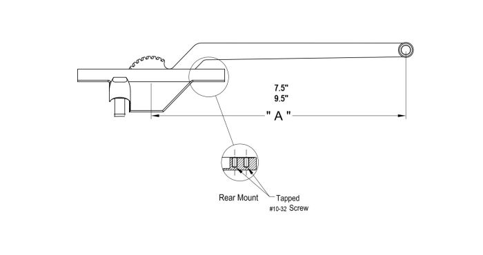 Acme Face Rear Mount Single Arm Awning Operator With Brass Slider