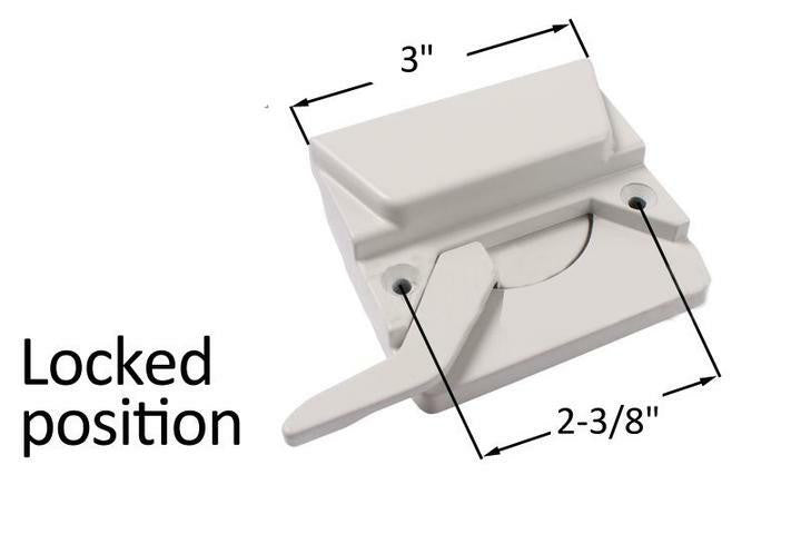 Truth Hardware "Entrygard" Sash Lock With 2-3/8" Screw Holes - White