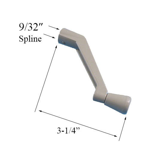 Peachtree Replacement Crank Handle, 9/32 Spline - Driftwood