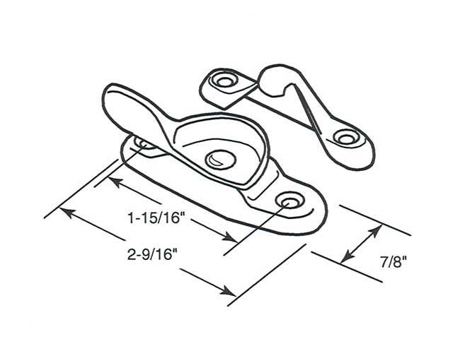 Sash / Cam Lock - Wood Sash Hardware, Solid Brass - Polished Brass