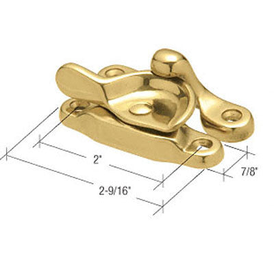 Sash / Cam Lock - Wood Sash Hardware, Solid Brass - Polished Brass