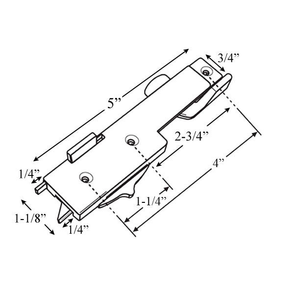 Tilt Latch Sash Lock Combo Unit, Double-Hung Vinyl Windows