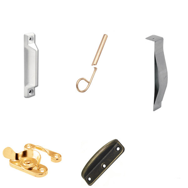 Sash Lift - Wood Sash Hardware, Stamped Steel - Polished Brass