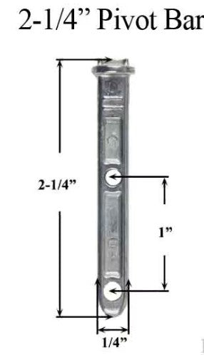Pivot Bar, 2-1/4", 2 Holes, 1" Spacing Round End, Zinc Die-Cast