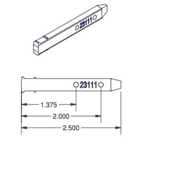 T-Head Pivot Bar, 2 Hole 2-1/2 inch - Zinc Die Cast