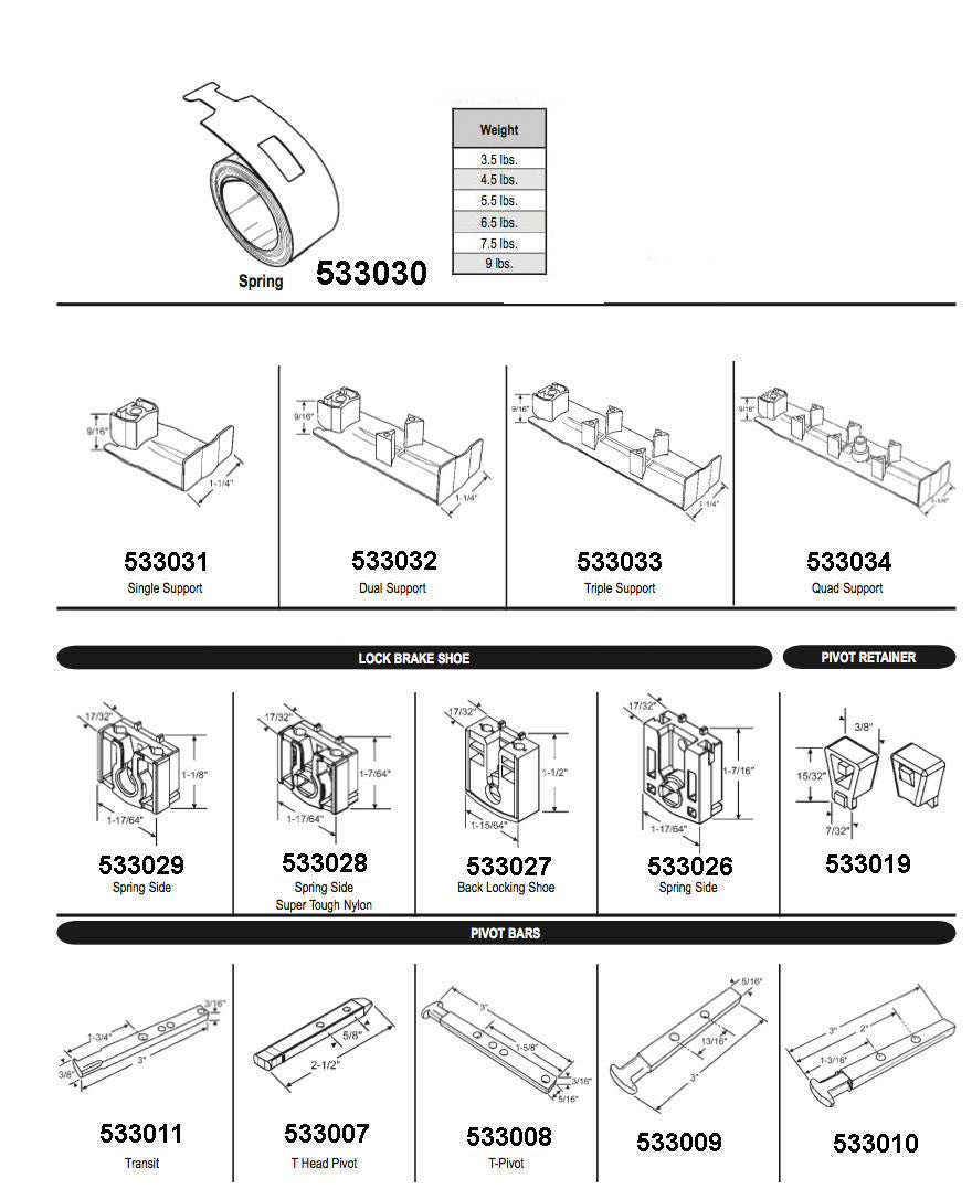 T-Head Pivot Bar, 2 Hole 2-1/2 inch - Zinc Die Cast