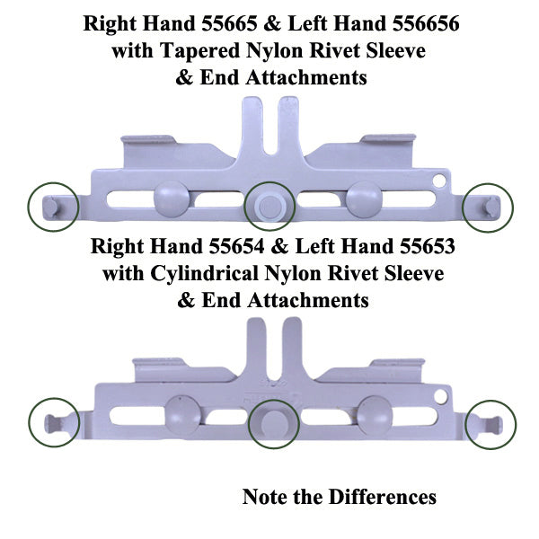 RH Multi-Point Sash Lock with Bracket & Tapered Nylon Rivet Sleeve For Tie Bar Applications - White