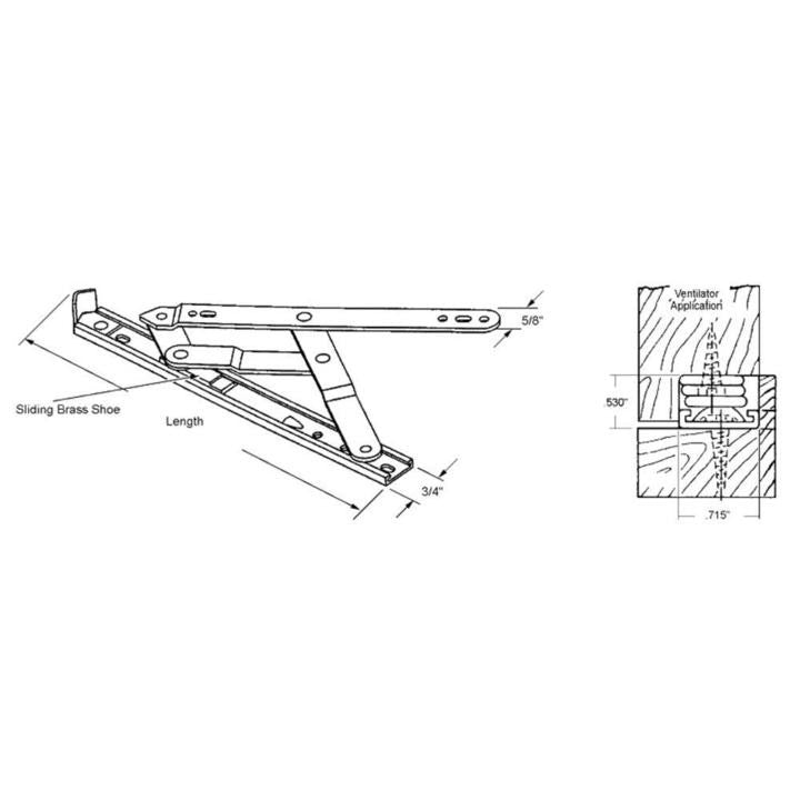 Truth Hardware Awning and Casement 4-Bar Window Hinge
