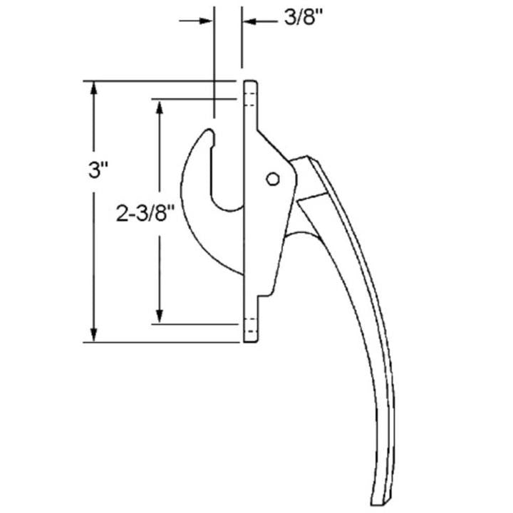 Truth Hardware Casement Window Locking Handle with 2-3/8" Screw Holes