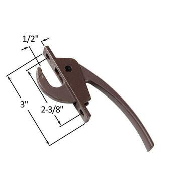 Truth Hardware Straight Casement Window Locking Handle with 2-3/8" Screw Holes