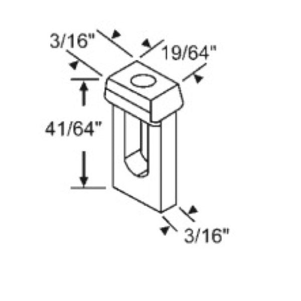 Pivot Lock Shoe, 1.25 x .530 Molded Plastic, Metal Spring
