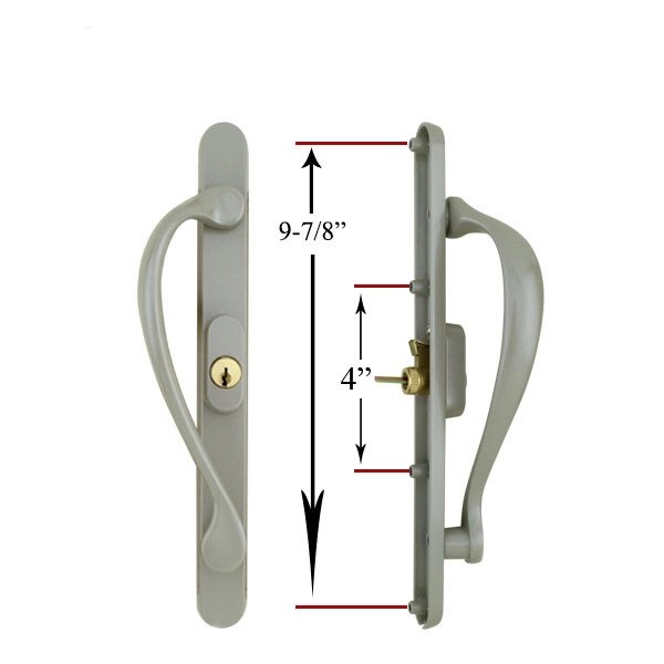 Marvin Active Keyed, Narrow Sliding Door Handle, Center Thumb