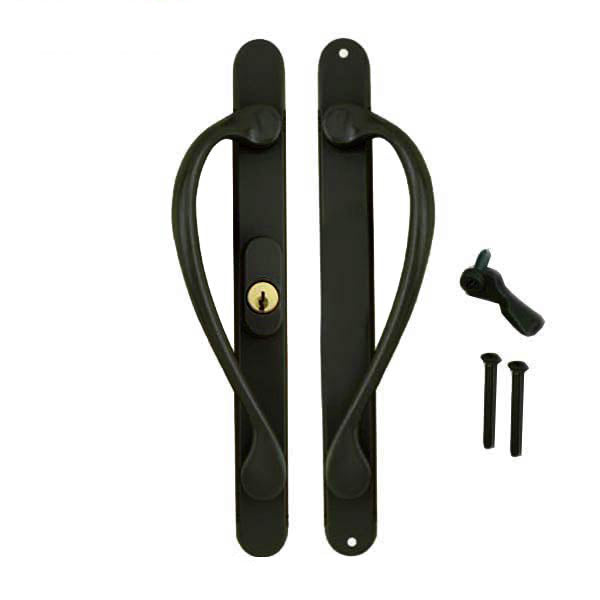 Marvin Active Keyed, Narrow Sliding Door Handle, Center Thumb