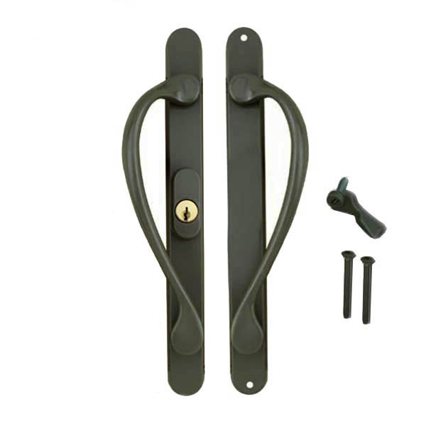 Marvin Active Keyed, Narrow Sliding Door Handle, Center Thumb