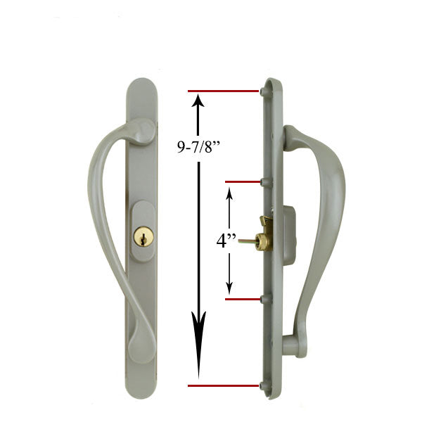 Marvin Active Keyed, Narrow Sliding Door Handle, Center Thumb