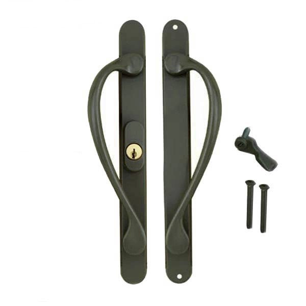 Marvin Active Keyed, Narrow Sliding Door Handle, Center Thumb