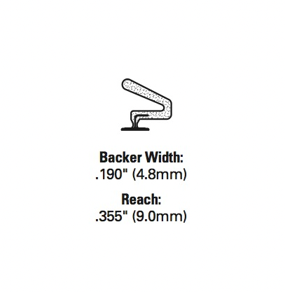 Weatherstrip, C-Fold Type, .190 T-Slot Backing, .355 Reach - Choose Color