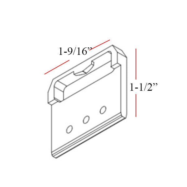 Keeper, Face Mount, Single / Double Hung Sliding Window Sash Lock Strike - White