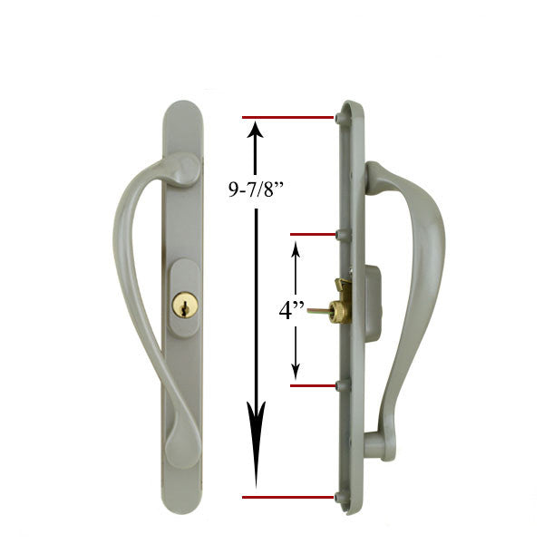 Marvin Active Keyed, Narrow Sliding Door Handle, Center Thumb