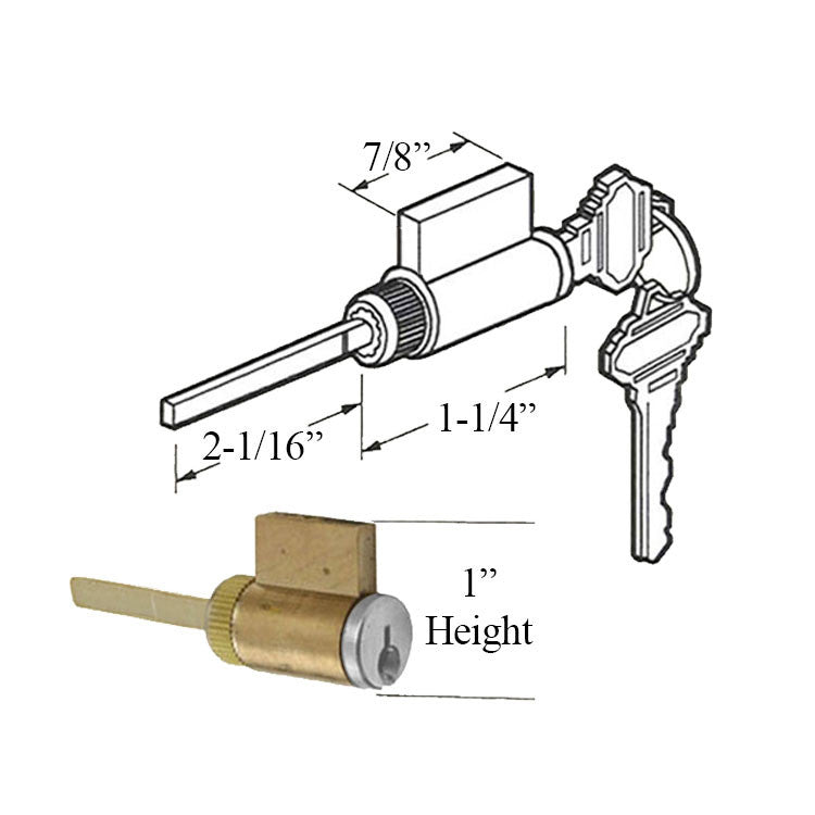 Keyed Cylinder, Active Hinged 2-1/4 door (SCHLAGE C) - Chrome