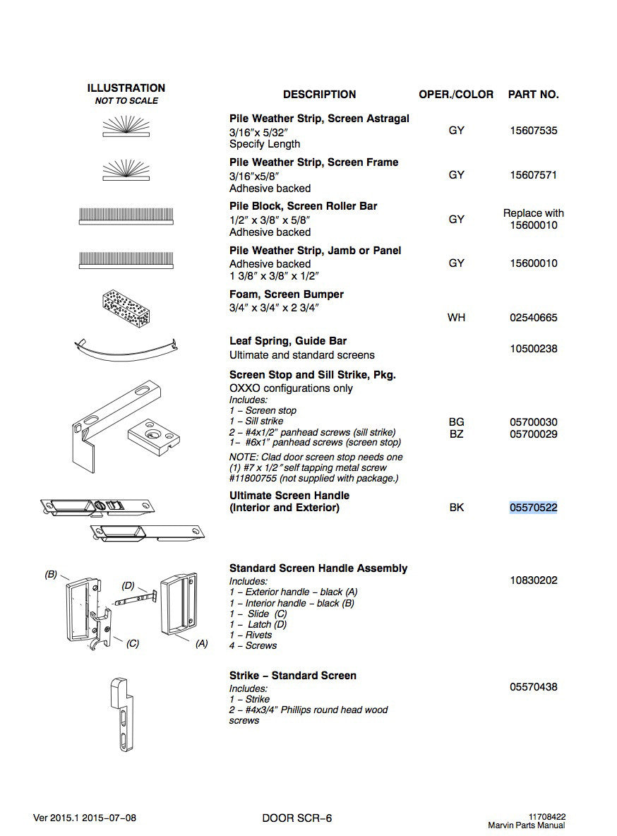 Marvin Ultimate Screen Door Handle, Interior / Exterior - Black