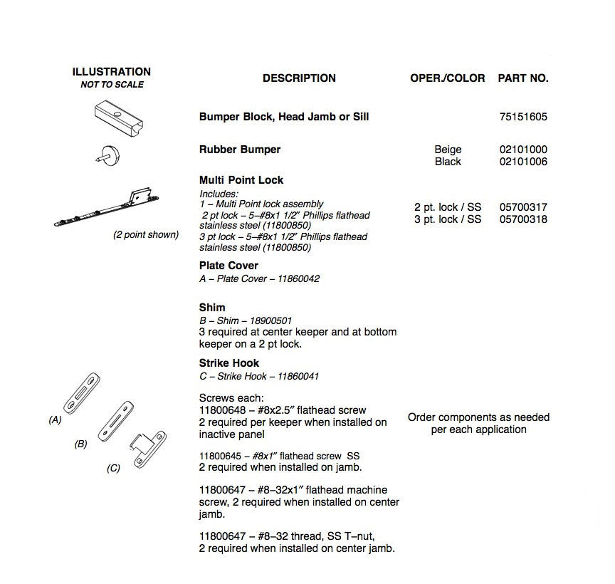 Marvin Ultimate Sliding Door 2 Point Lock - Ss