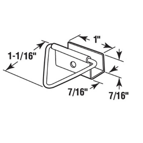 Window Screen Bottom Latch, 7/16 x 1", 4 Pack - Mill Finish