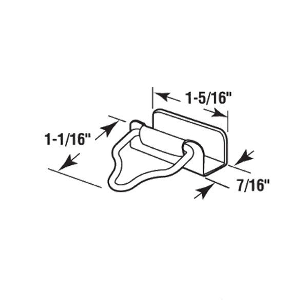 Window Screen Bottom Latch, 7/16 x 1-5/16", 4 Pack - Grey
