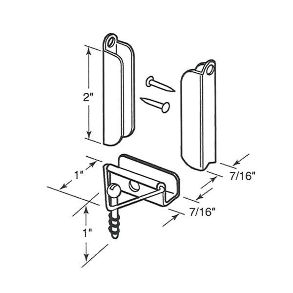 Window Screen Hangers and Latches - Mill Finish