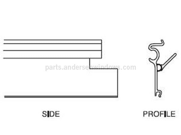 200 Series Tilt-Wash Double-Hung Side Jamb Weatherstrip 0878137 Upper Left Side Jamb Weatherstrip - Sandtone, 46
