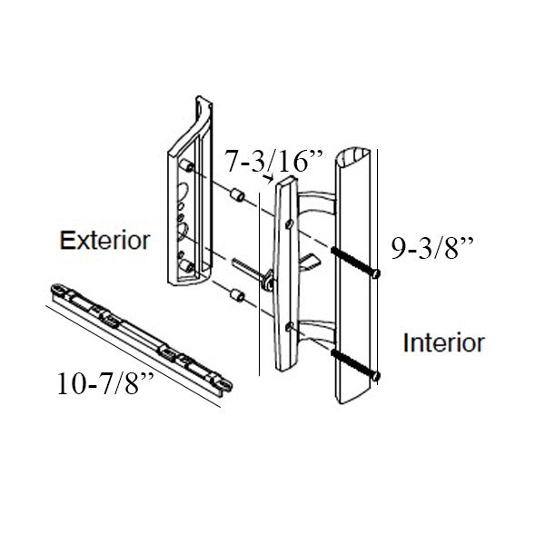 Marvin, Sliding Patio Door Complete Handle Set, Beige