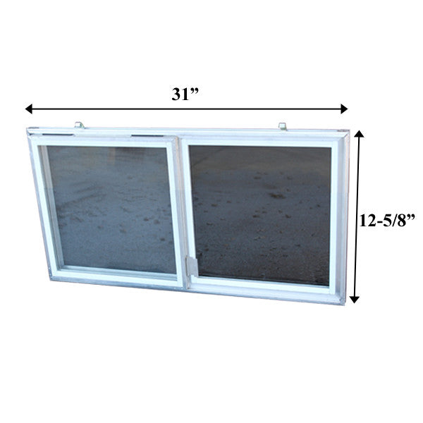 C-300-12 Aluminum Basement Window Insert, Single Pane Glass