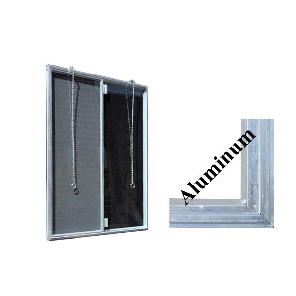 C-300-36 Aluminum Basement Window Insert, Single Pane Glass