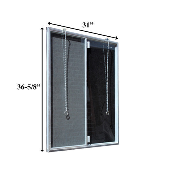 C-300-36 Aluminum Basement Window Insert, Single Pane Glass