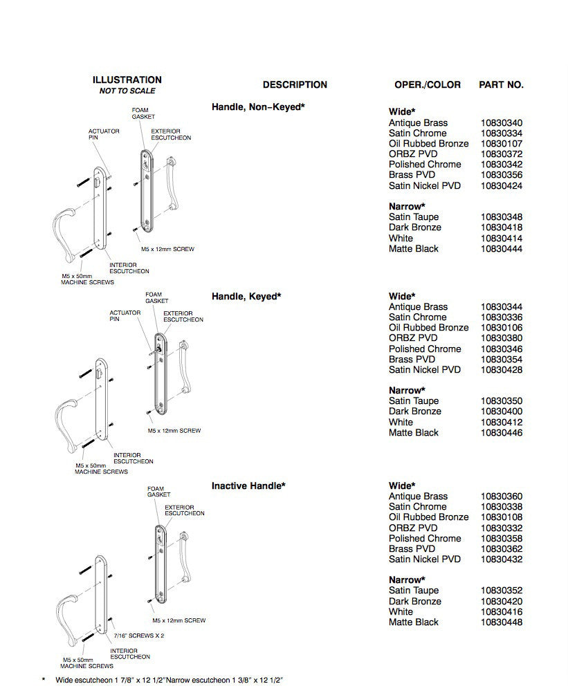 Marvin Active Keyed, Ultimate Sliding French Door Trim - Or Bronze
