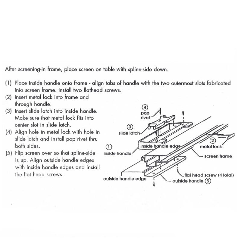 Marvin Sliding Screen Door Latch And Pull Handle Set - Black