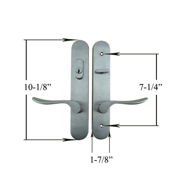 MARVIN ACTIVE KEYED HANDLE SET TRIMSET WITH INTERIOR THUMBTURN - SATIN TAUPE