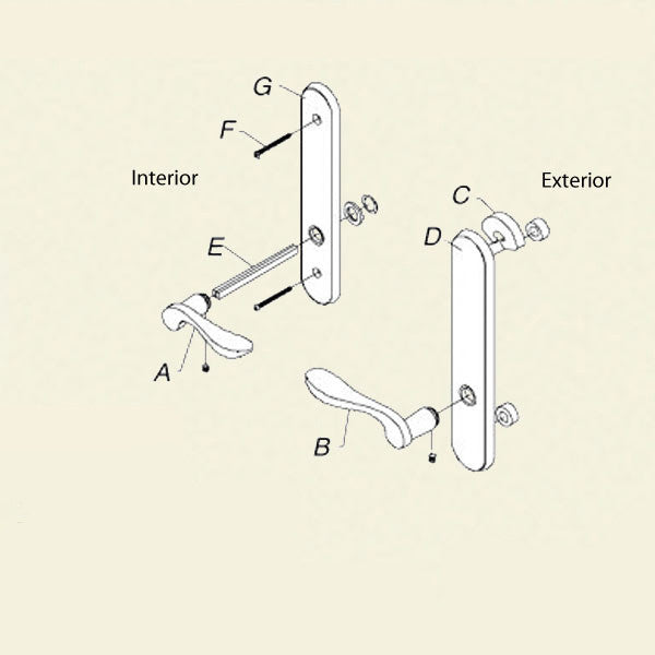 Marvin Inactive / Dummy Trim For Passive Door Pvd Satin Nickel