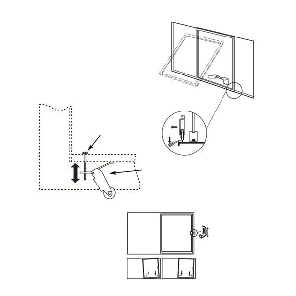 Straight Spring Tension Roller Assembly With 1 Inch Nylon Wheel For Sliding Screen Door