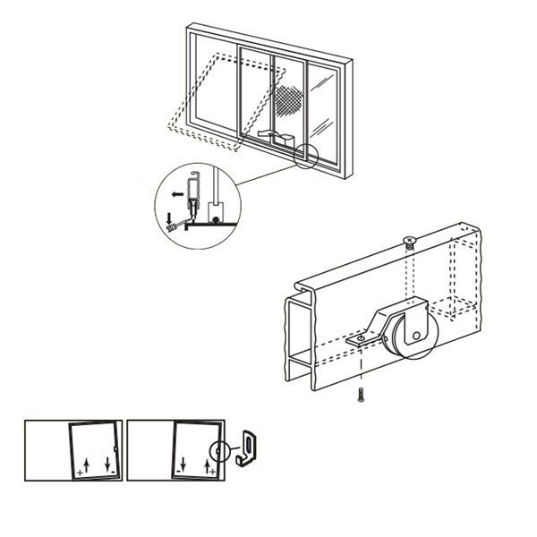 Spring Tension Roller Assembly With 1 Inch Nylon Wheel For Sliding Screen Door
