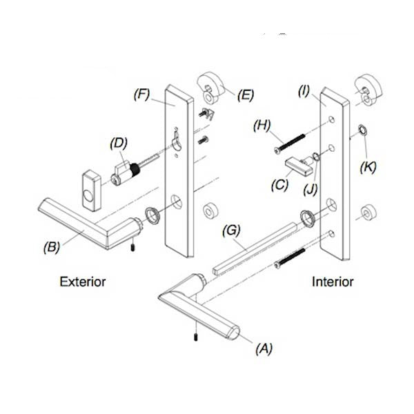 Marvin Contemporary Handle, Active Ultimate Hinged French Door - Interior + Exterior Handles