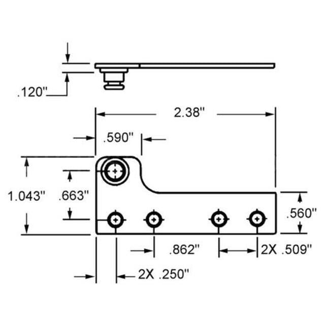 Truth Hardware 2-3/8" Stud Bracket for Casement Window Operators
