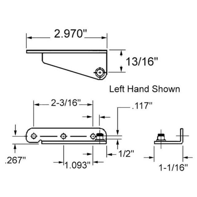Truth Hardware Casement Window Stud Bracket with Snap Stud