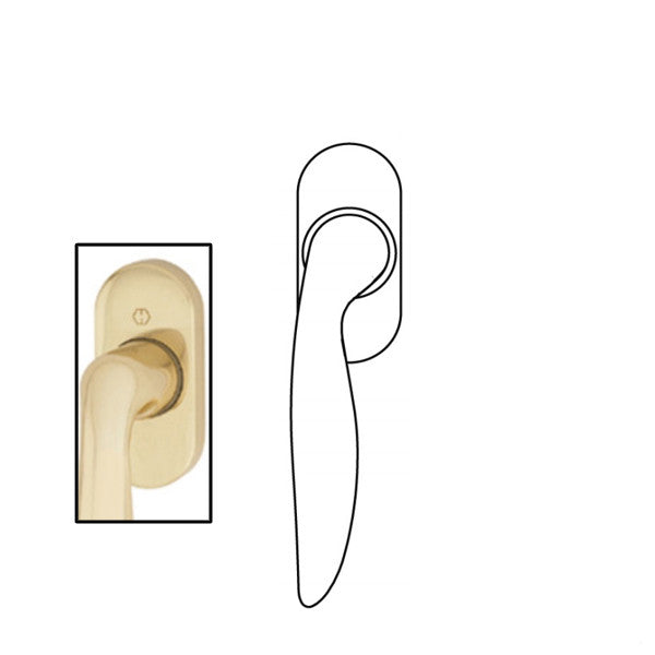 Toronto Handle for Tilt & Turn Windows - Solid Brass - Resista Polished Brass, Left Hand