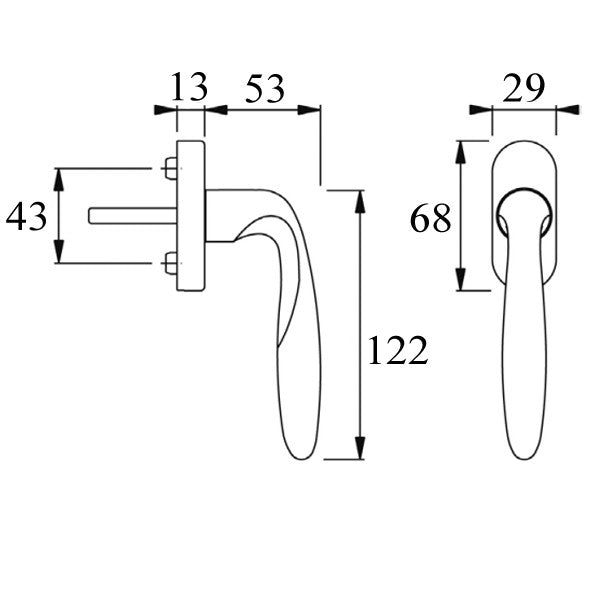 Verona Handle for Tilt & Turn Windows - Solid Brass - Oil Rubbed Brass