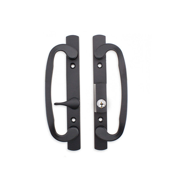 Legacy Glass Sliding Door Handle, Keyed With Offset Thumbturn, Weiser Keyway,