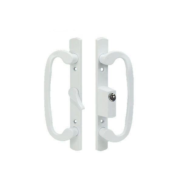 Legacy Glass Sliding Door Handle, Keyed With Centered Thumbturn, Weiser Keyway,