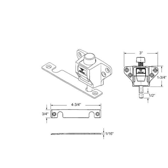 Truth Hardware Sliding Glass Patio Door Lock & Keeper - Brown